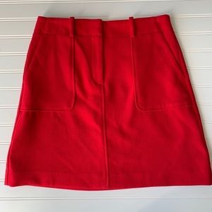 Loft Red Midi Skirt Size 4